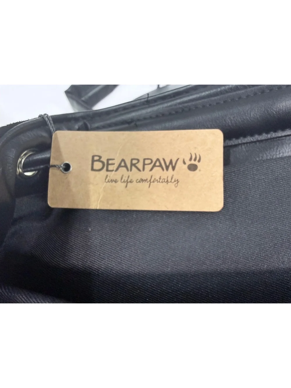 Bearpaw Black and White Sherpa Faux Leather Backpack